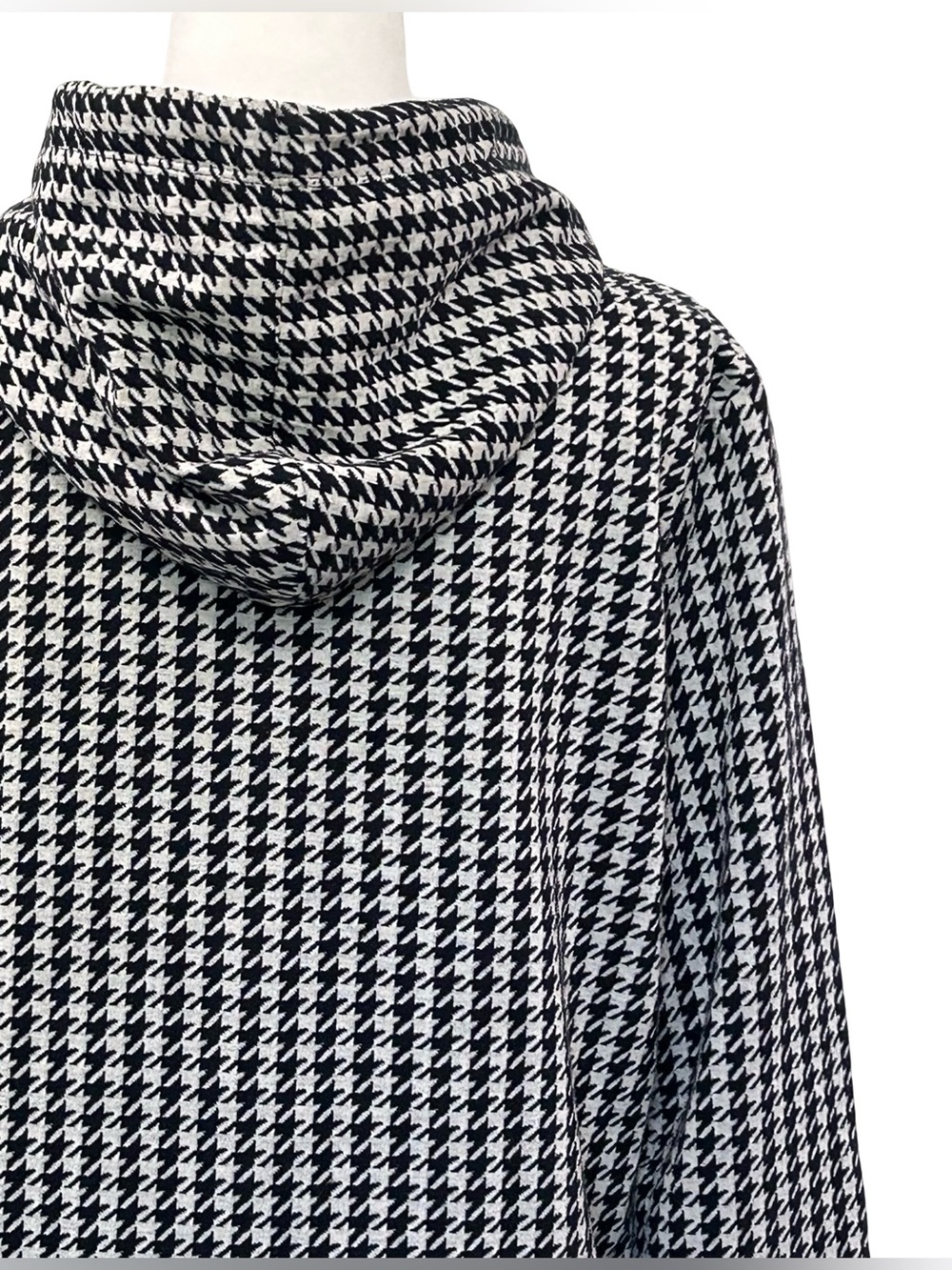Tommy Hilfiger Houndstooth Hoodie Dress Black White Logo Pocket Medium - Picture 9 of 13